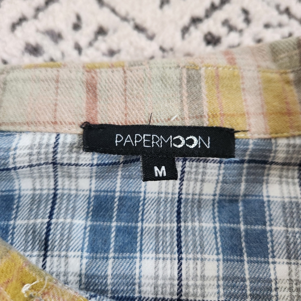 Papermoon Patchwork Flannel Oversized Cropped Cot… - image 5